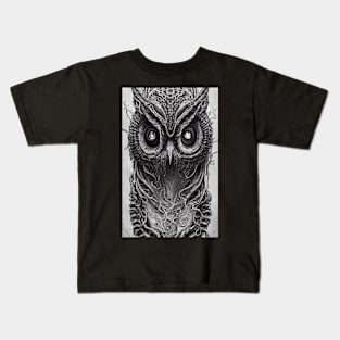 Owl Eyes Night Black Bird Kids T-Shirt